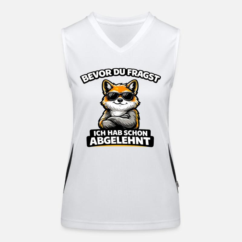 Before you ask: Rejected! Fox with sunglasses Women's Functional Contrast Tank Top