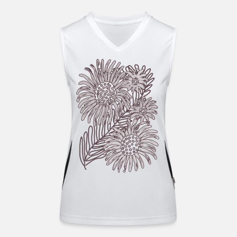 Monochrome Daisy Bloom Women's Functional Contrast Tank Top