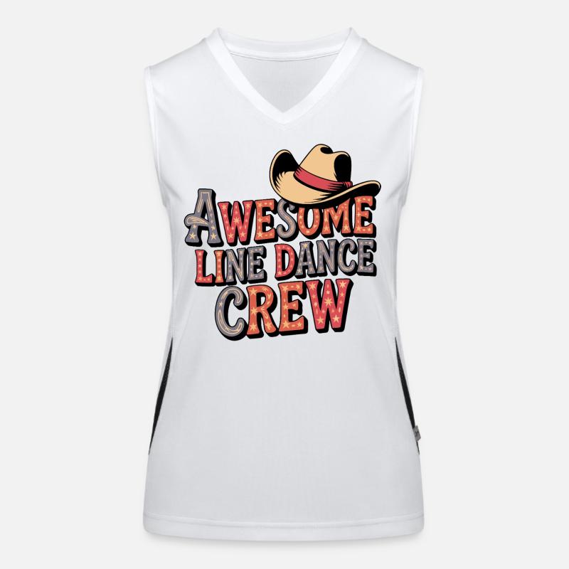 Awesome Line Dance Crew Funktionelles Kontrast-Tank Top für Frauen