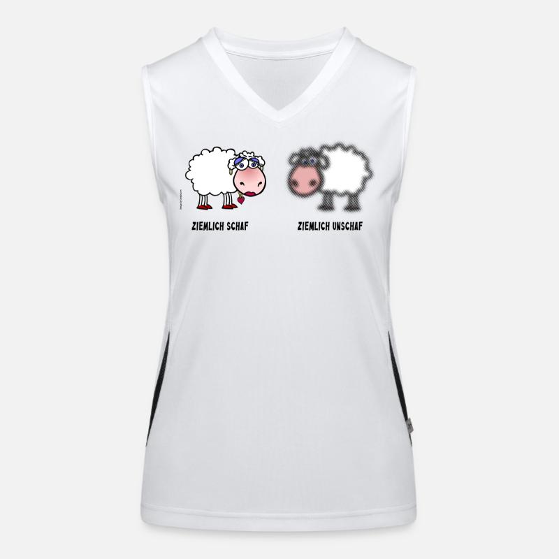 Schaf und Unschaf | Wortspiel Funktionelles Kontrast-Tank Top für Frauen