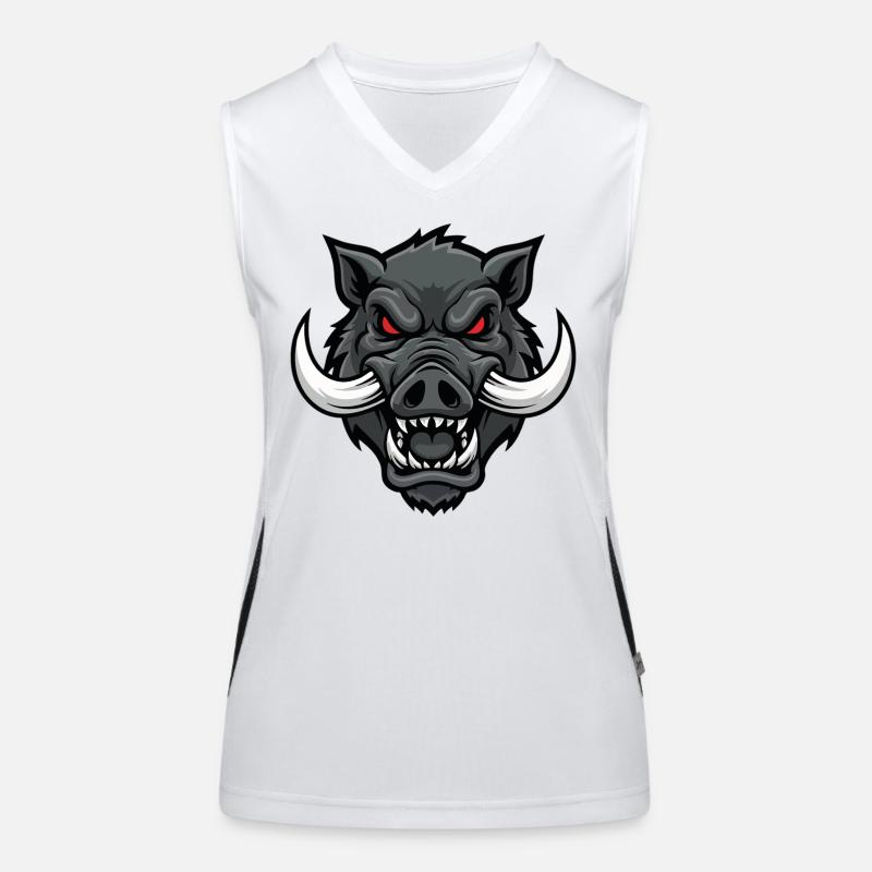 Alpha Boar Wrath Maskottchen-Maskottchenkopf Funktionelles Kontrast-Tank Top für Frauen