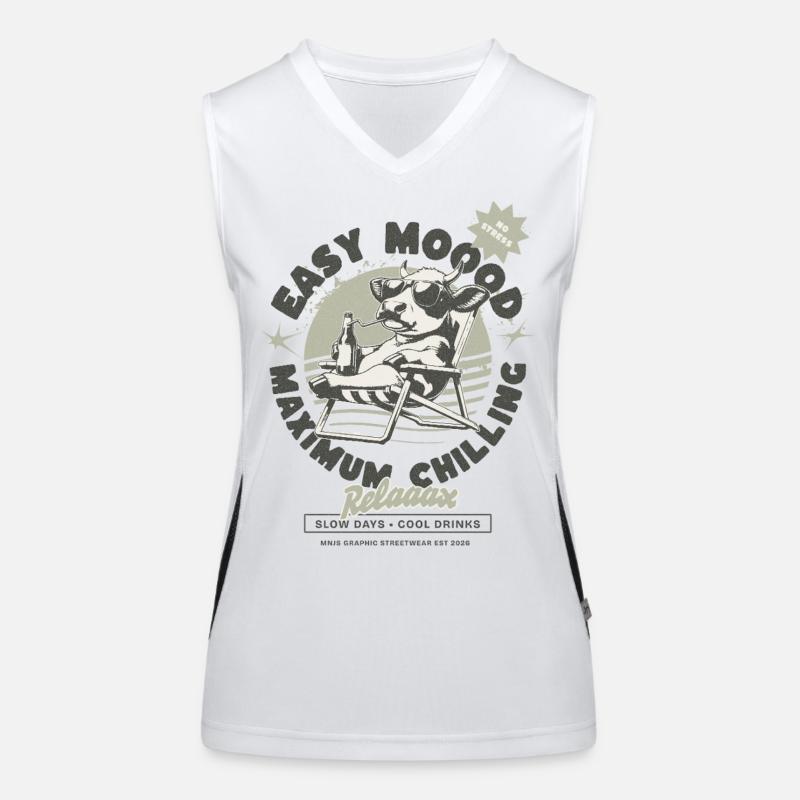 Relax Kuh am Strand Funktionelles Kontrast-Tank Top für Frauen