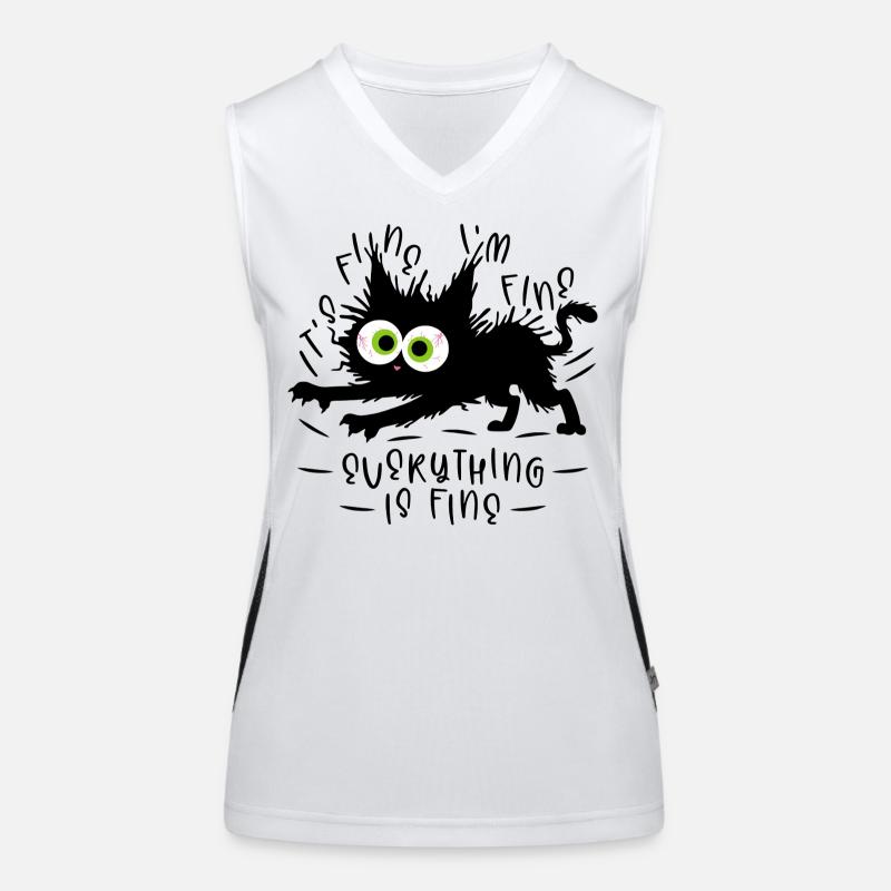 It's fine I'm fine Everything is fine - Katze Funktionelles Kontrast-Tank Top für Frauen