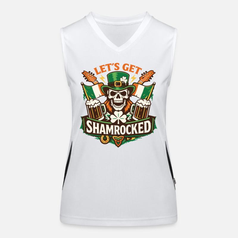 Let's Get Shamrocked | St Patrick Skull Party Funktionelles Kontrast-Tank Top für Frauen