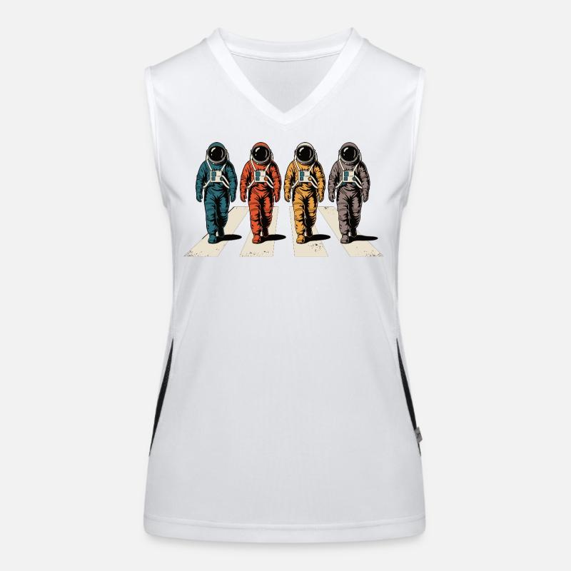 Astronaut Zebra Stripe Retro Space Astronaut Women's Functional Contrast Tank Top