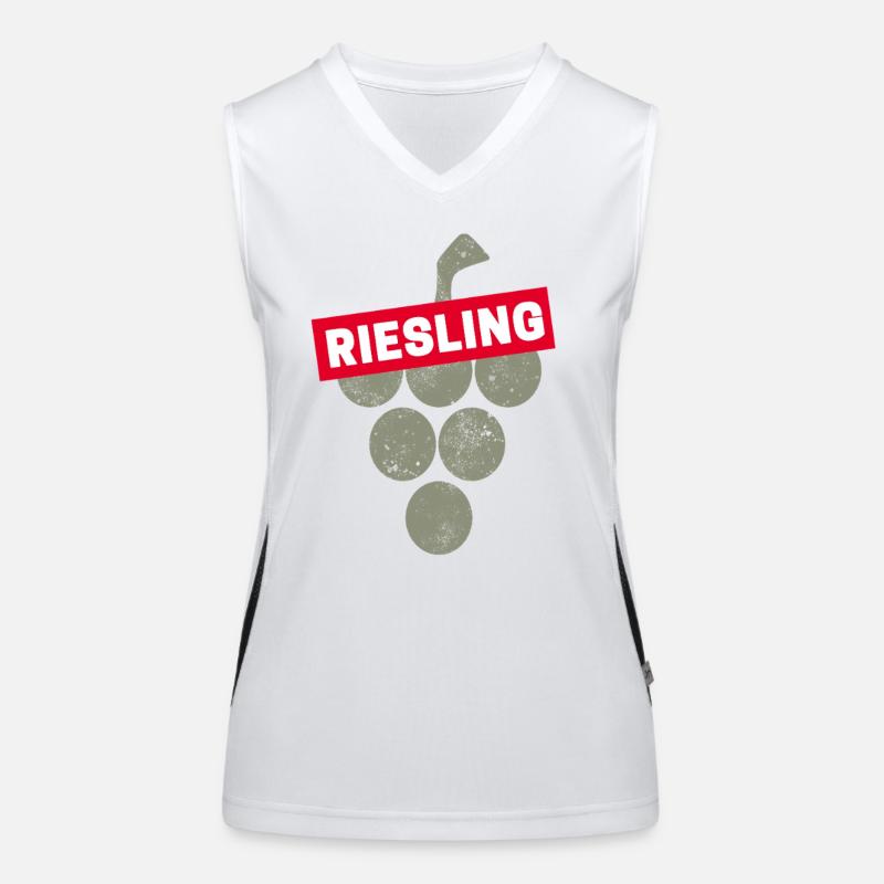 Riesling Rebe Vintage Weintrinker und Winzer Wein Funktionelles Kontrast-Tank Top für Frauen
