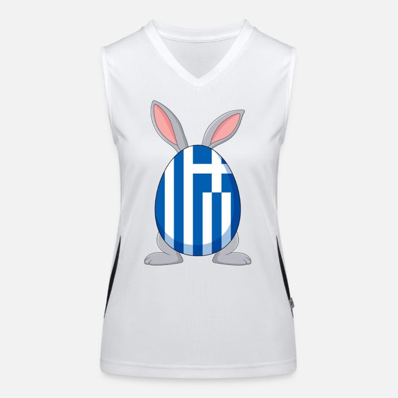 Little Tsourekaki Greek Easter Pascha Rabbit Bunny Women's Functional Contrast Tank Top