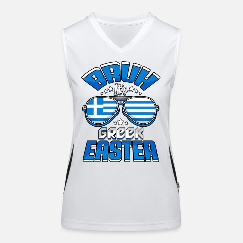 Orthodox Easter Bruh It Is Greek Easter Women's Functional Contrast Tank Top