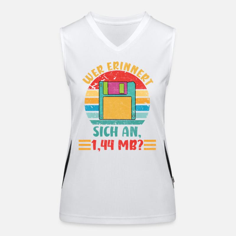 Coder WHO REMEMBERS 1.44 MB? FUNNY Women's Functional Contrast Tank Top