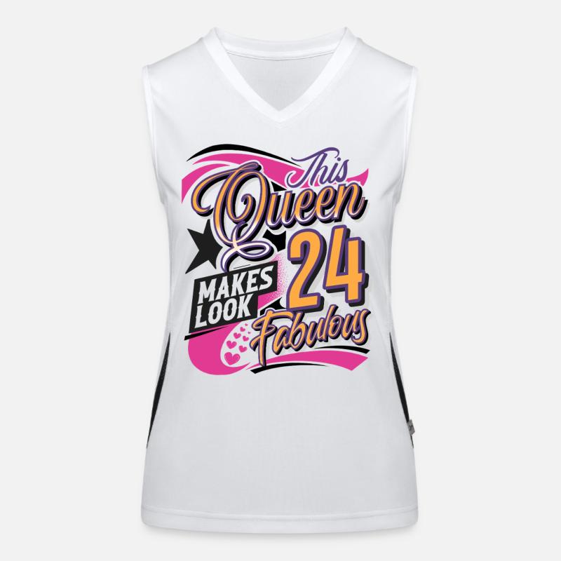 24. Geburtstag Queen Funktionelles Kontrast-Tank Top für Frauen