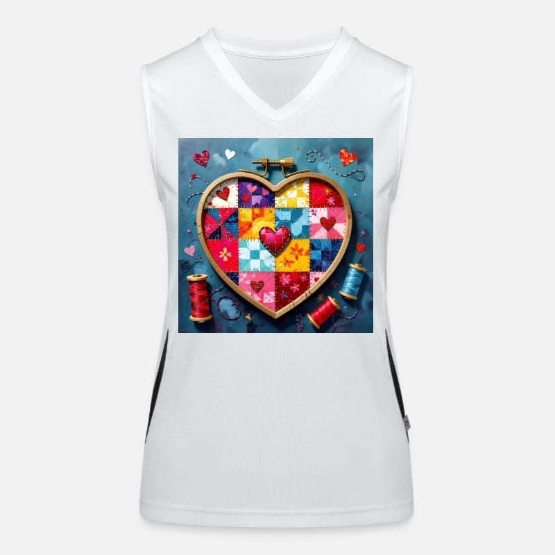 Art patchwork en cœur Débardeur respirant contrasté Femme