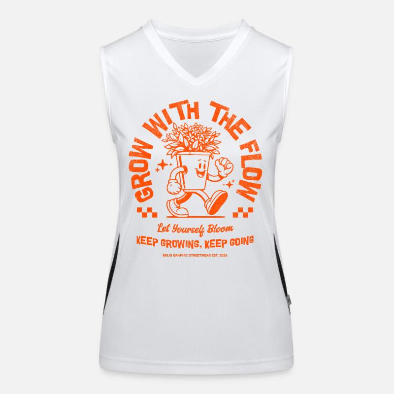 Wachse mit dem Flow Pflanzendesign Funktionelles Kontrast-Tank Top für Frauen