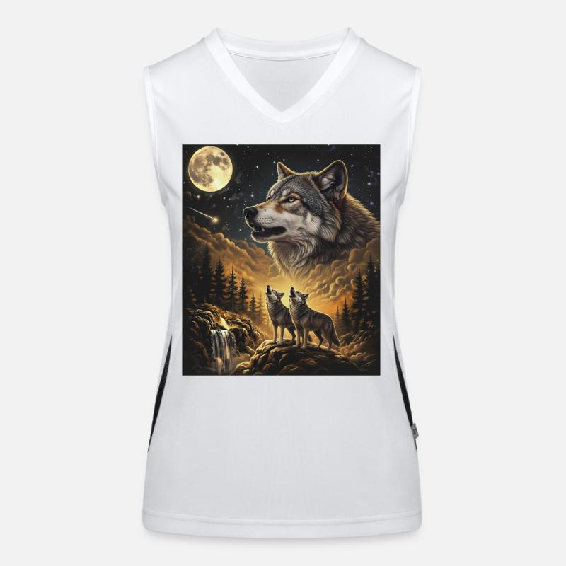 Mondlicht Wolf: Nachtwald-Wächter Funktionelles Kontrast-Tank Top für Frauen