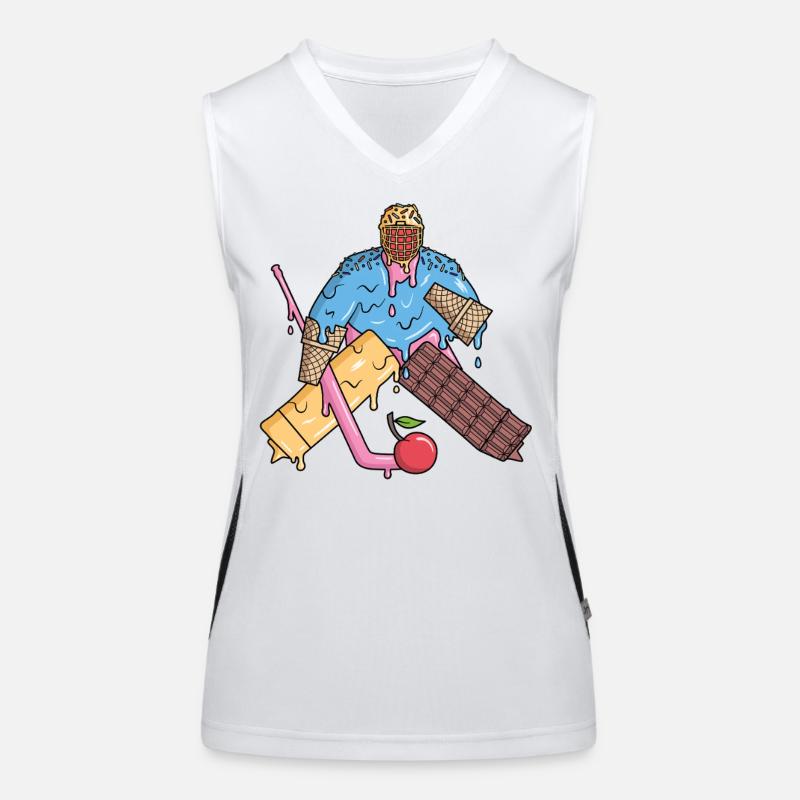 Eishockey Torwart Eiscreme Jungen Eishockeyspieler Funktionelles Kontrast-Tank Top für Frauen