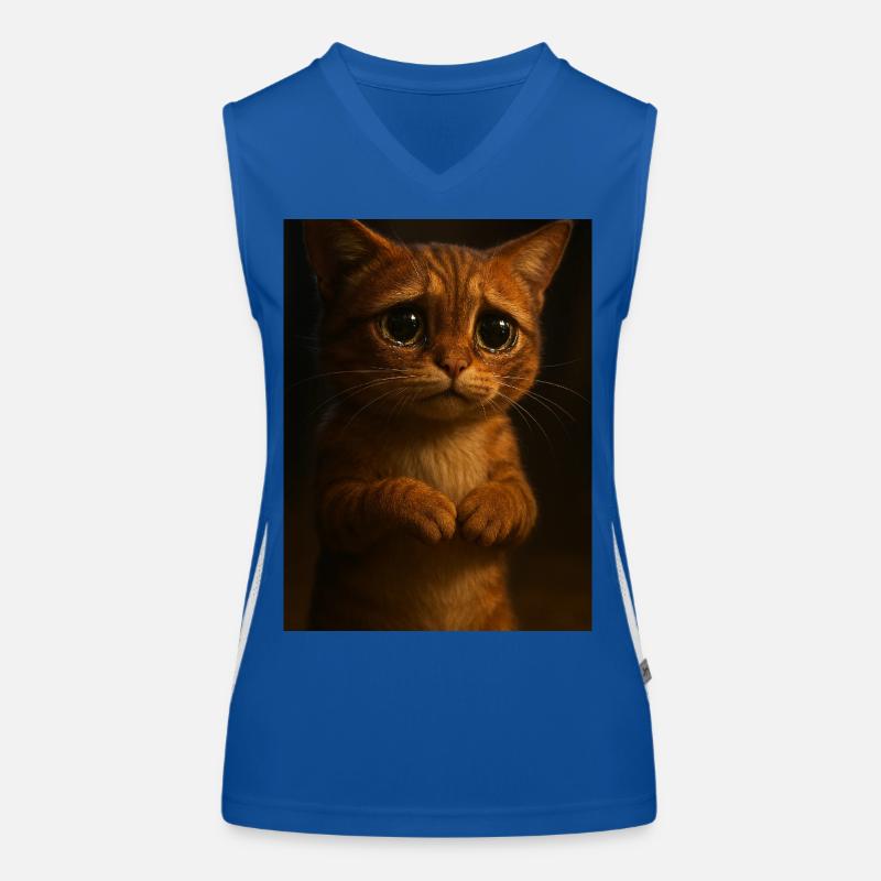 Mignon chaton Débardeur respirant contrasté Femme