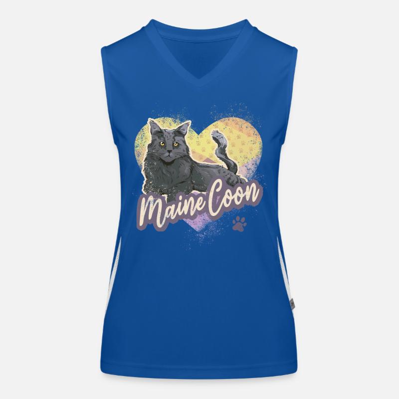 Design vintage de chat Maine Coon pour chats amis Débardeur respirant contrasté Femme