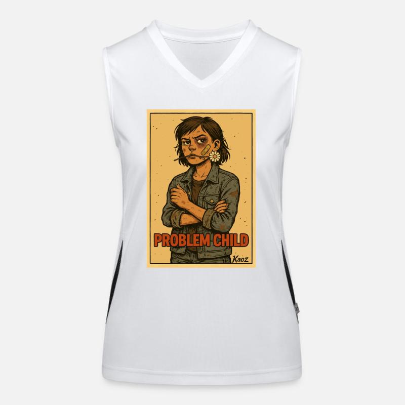 Problemkind-Daisy-Rebellen-Poster Funktionelles Kontrast-Tank Top für Frauen