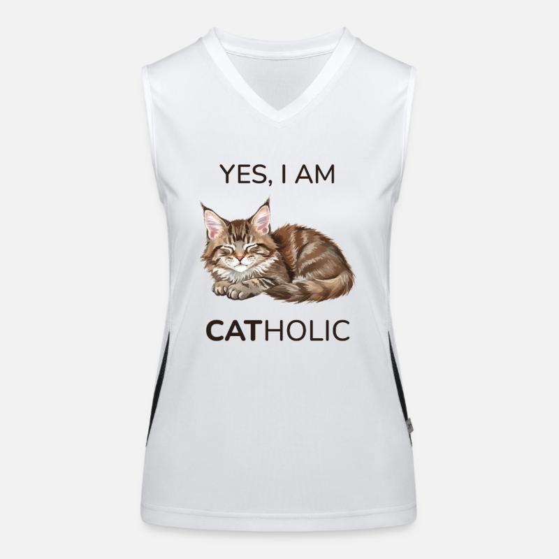 Yes I Am Catholic Débardeur respirant contrasté Femme