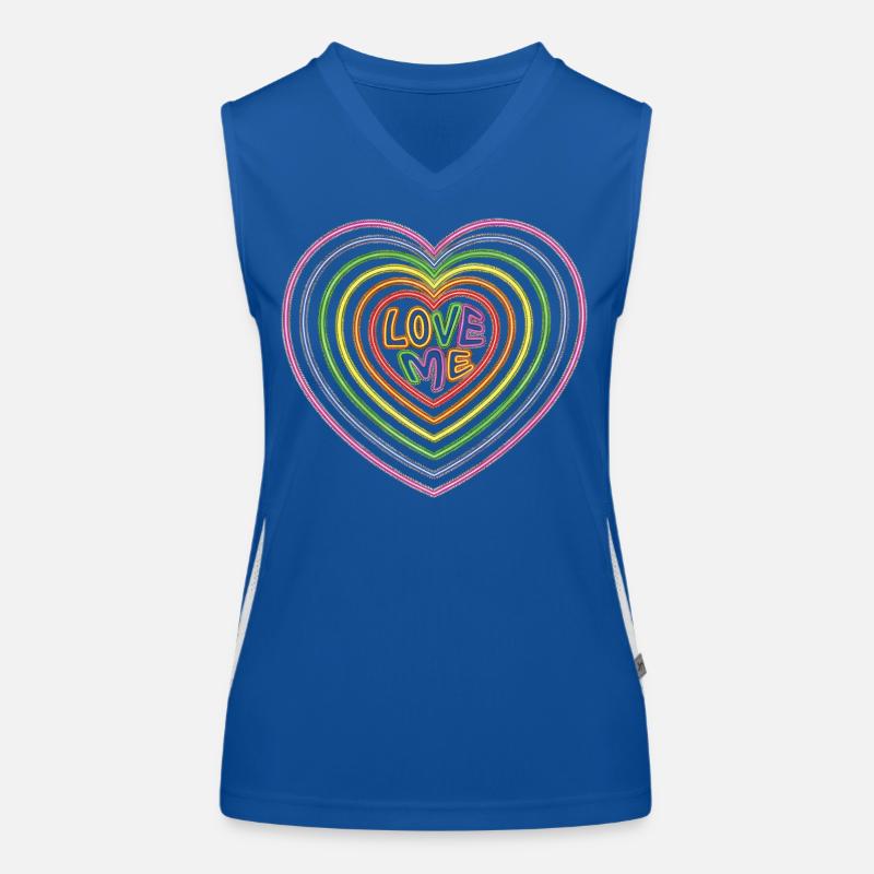 Texte coloré Love Me Shaped Hearts Impression Débardeur respirant contrasté Femme