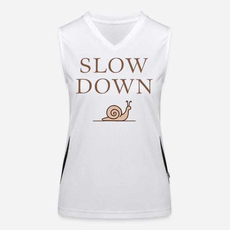Slow Down Snail Deceleration Mindfulness Women's Functional Contrast Tank Top