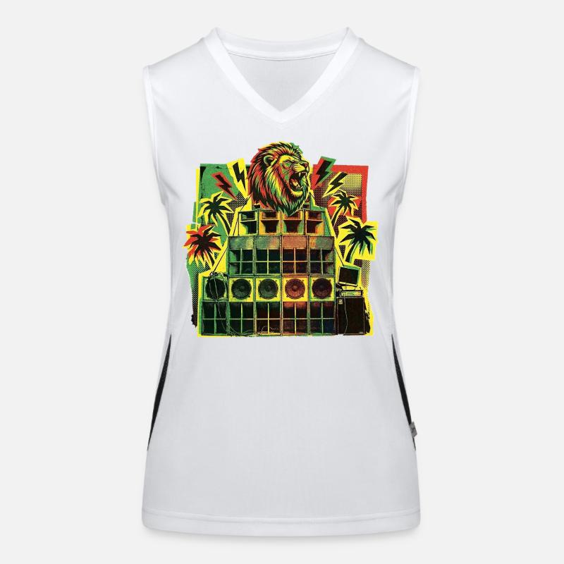 Jungle Dancehall Soundsystem Funktionelles Kontrast-Tank Top für Frauen