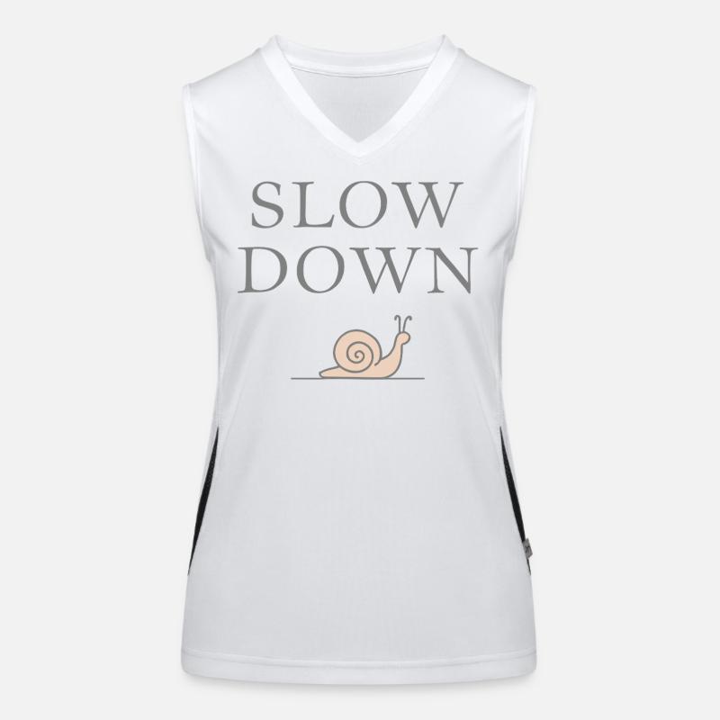 Slow Down Snail Deceleration Mindfulness Women's Functional Contrast Tank Top