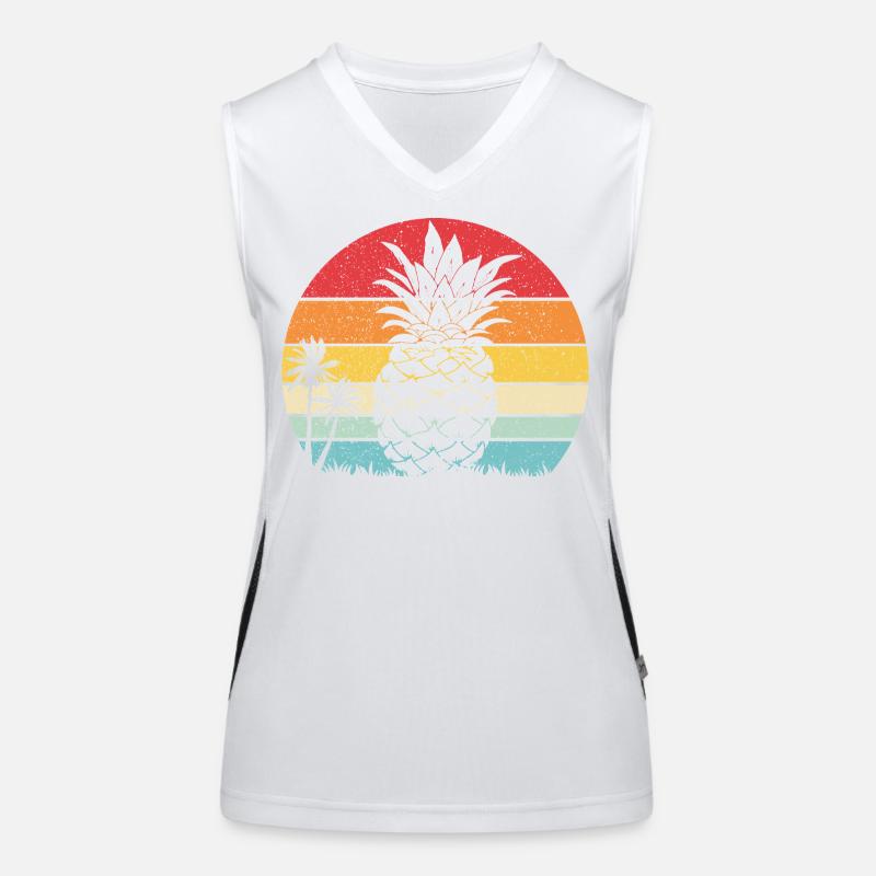 Pineapple Summer Retro Beach Vintage Sunset Women's Functional Contrast Tank Top