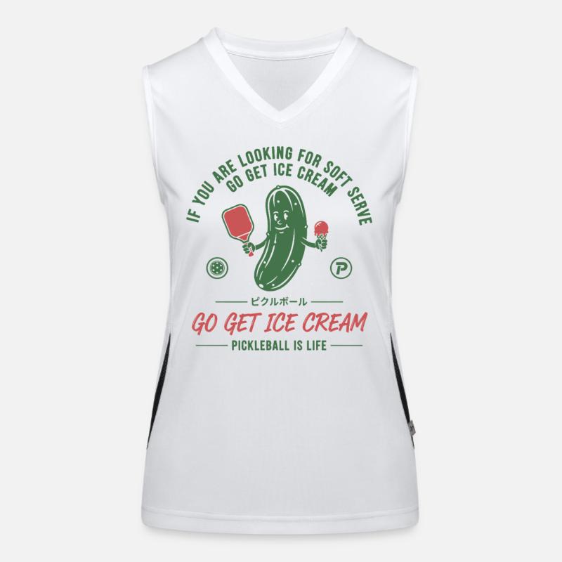 Pickleball Funny Player Go Get Cream Women's Functional Contrast Tank Top