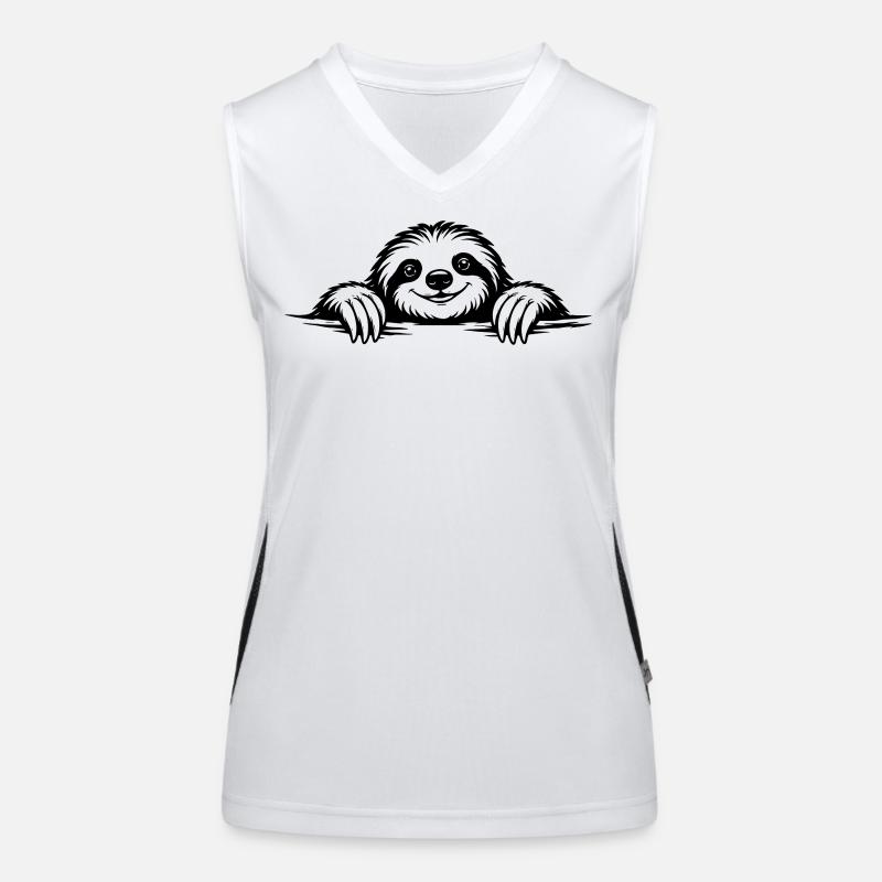 Faultier in chilliger Pose Funktionelles Kontrast-Tank Top für Frauen