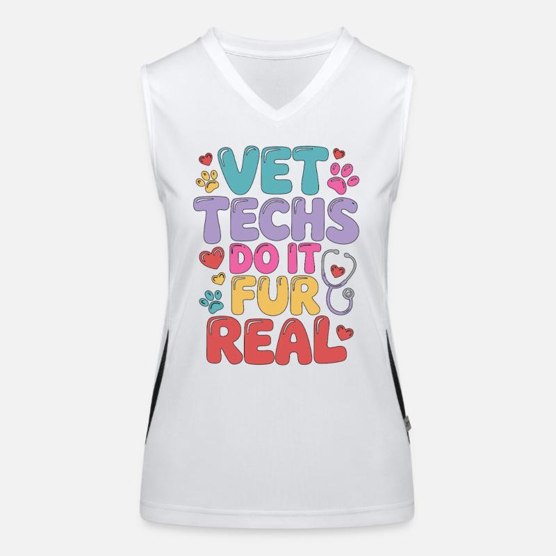 Vet Techs Do It Fur Real Veterinary Assistant Funktionelles Kontrast-Tank Top für Frauen