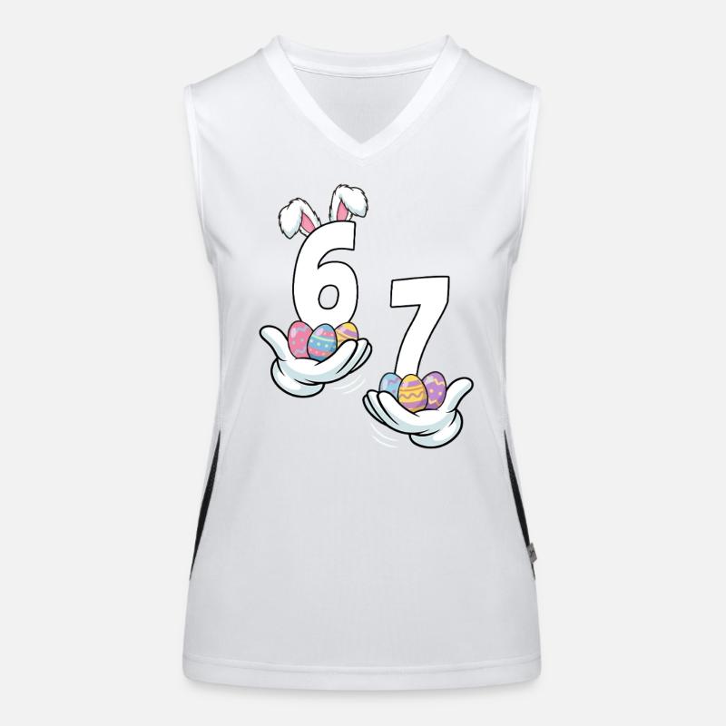 Easter 67 with bunny ears Women's Functional Contrast Tank Top