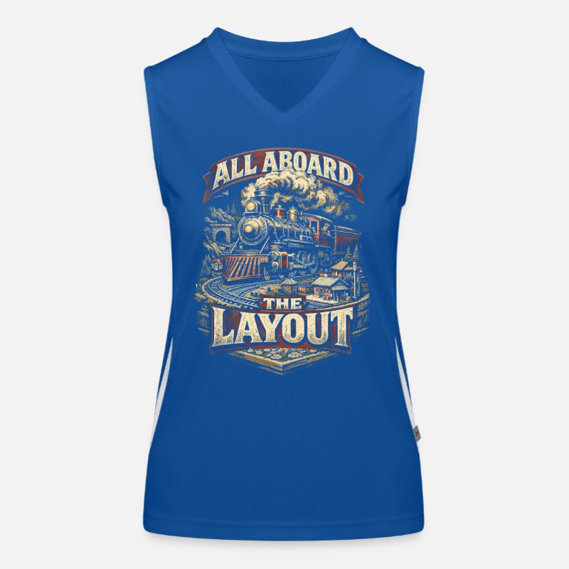 Modelleisenbahn Eisenbahn All Aboard The Layout Funktionelles Kontrast-Tank Top für Frauen