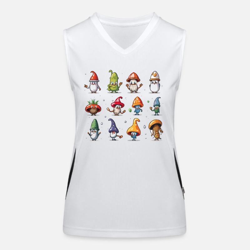 Mushroom Gnome Parade Women's Functional Contrast Tank Top