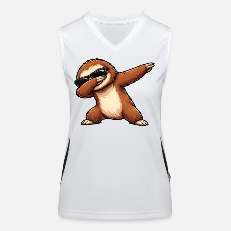 Dabbing Sloth Women's Functional Contrast Tank Top