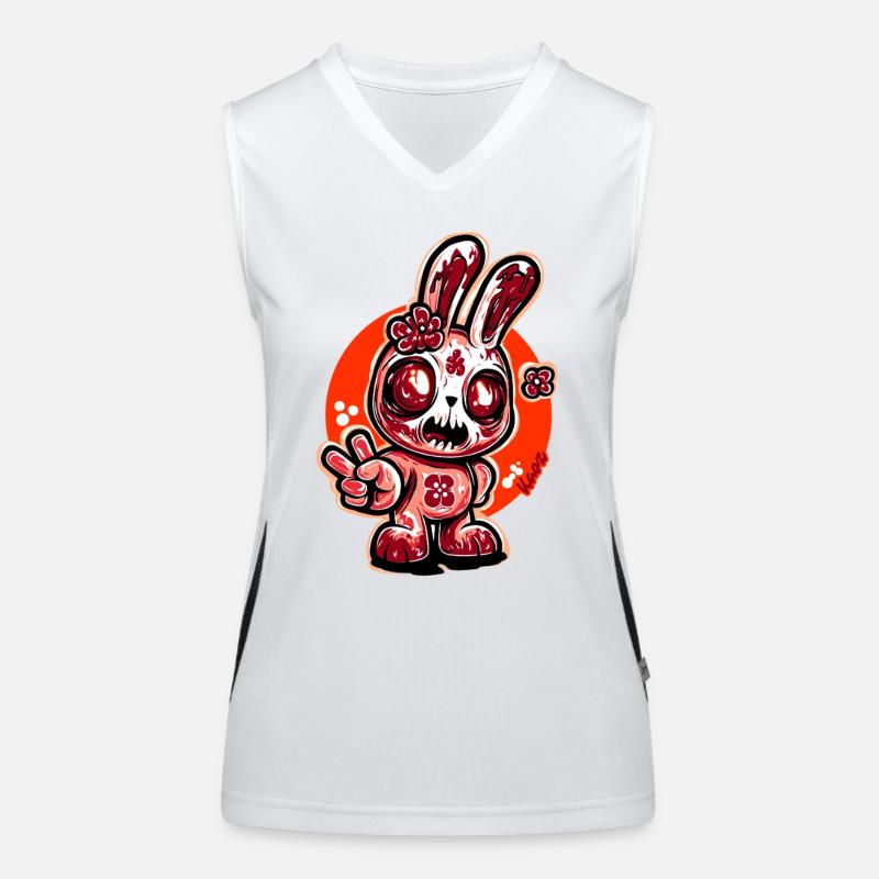 Horror Bloom Bunny Funktionelles Kontrast-Tank Top für Frauen