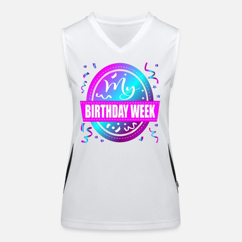 My Birthday Week Celebration Women's Functional Contrast Tank Top