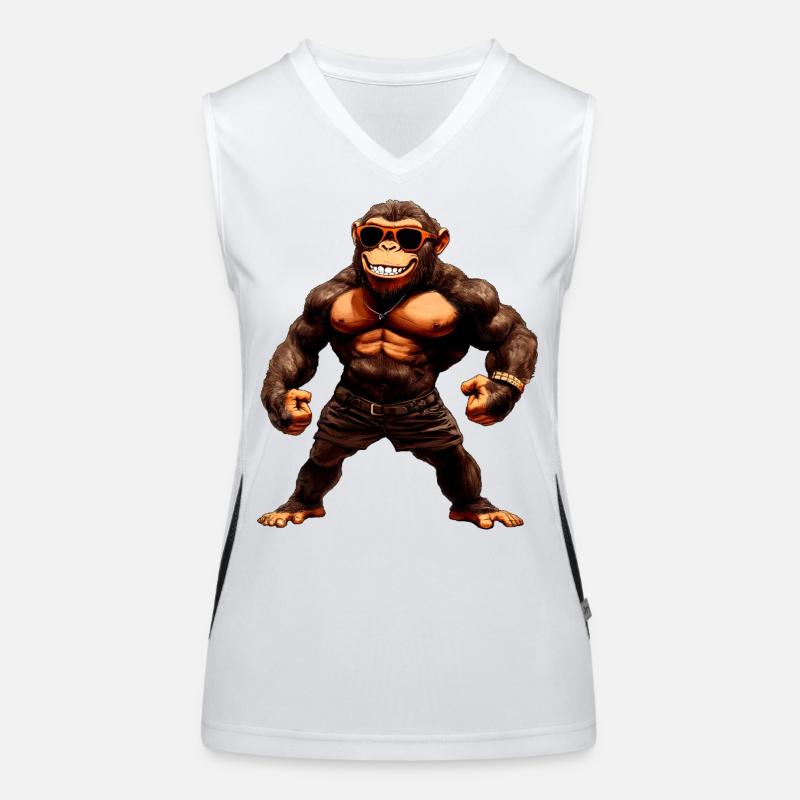 Affe Sport Tier Funktionelles Kontrast-Tank Top für Frauen