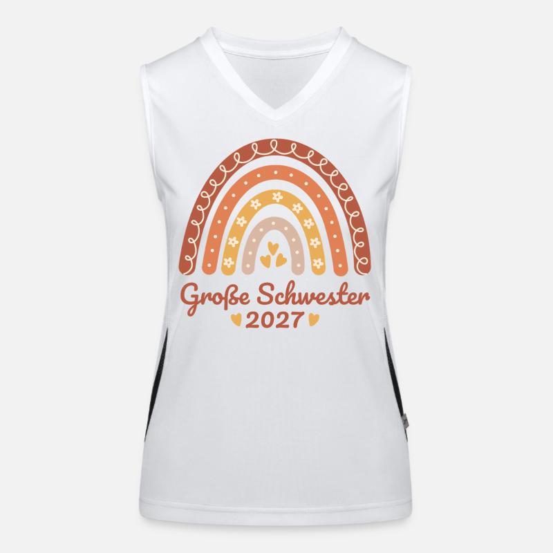 Große Schwester 2027 Boho Regenbogen  Funktionelles Kontrast-Tank Top für Frauen