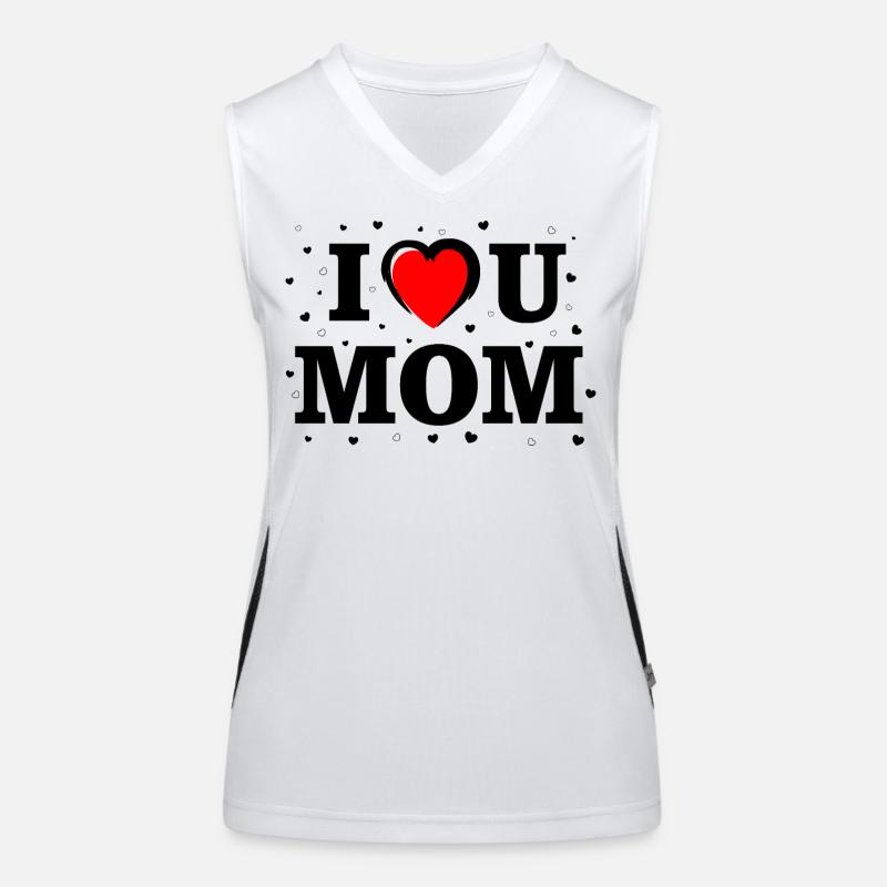 Ich liebe dich Mama-Shirt – Herzgeschenk Funktionelles Kontrast-Tank Top für Frauen