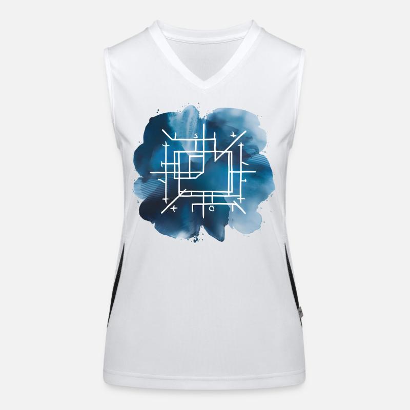 Plan d’architecture Print Débardeur respirant contrasté Femme