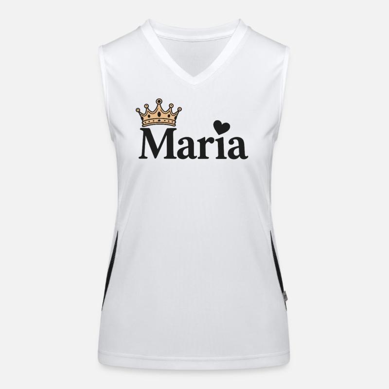 Mary First Name Crown Heart Gift Idea Women's Functional Contrast Tank Top