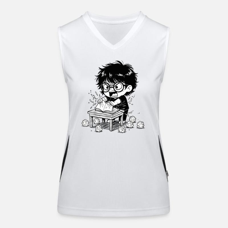 Child Anger Torn Book Studies Women's Functional Contrast Tank Top