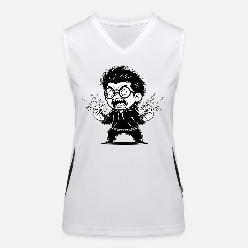 Gamer Anger Controller Broken Rage Women's Functional Contrast Tank Top