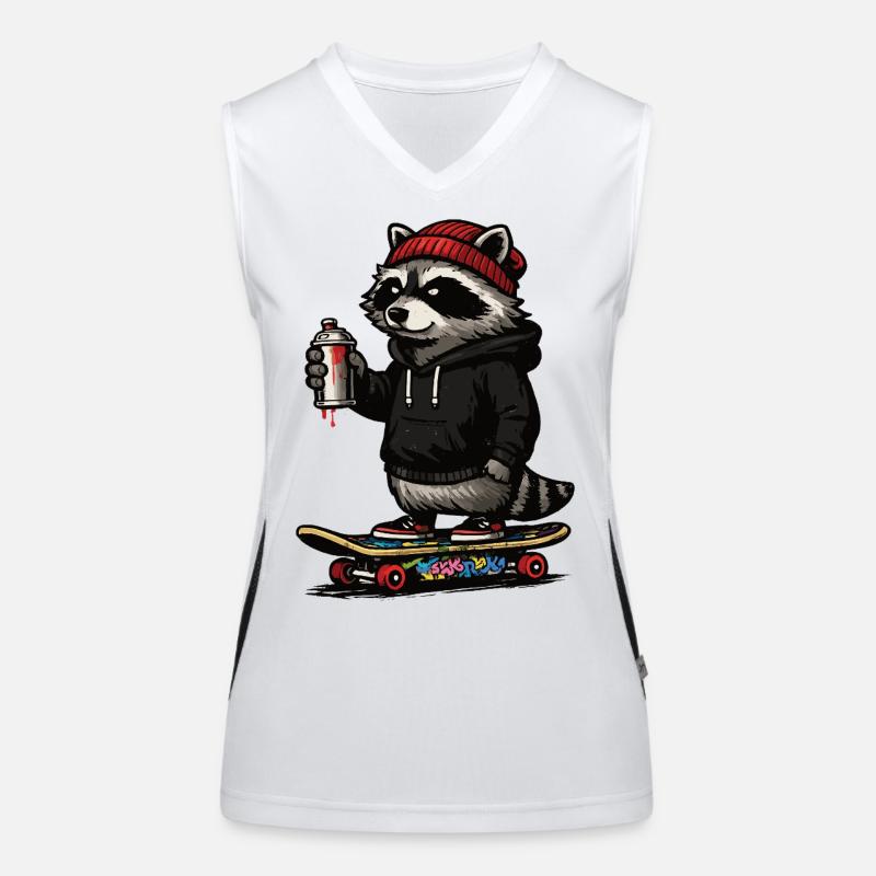 Waschbär Skate Graffiti Funktionelles Kontrast-Tank Top für Frauen