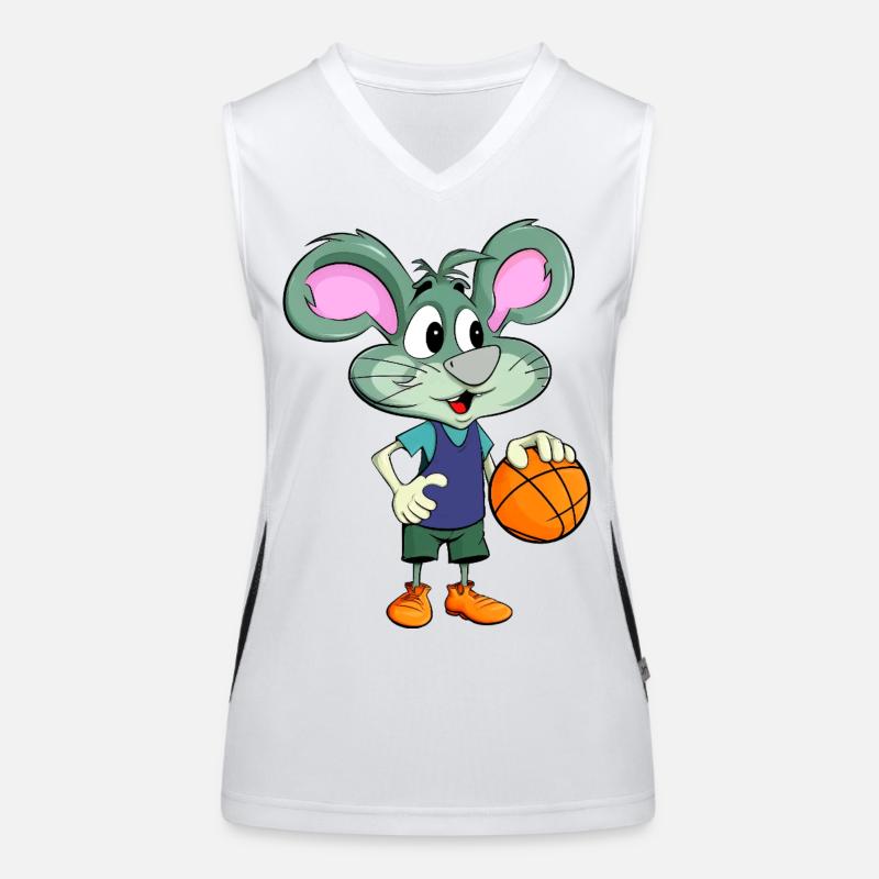 Basketball Maus Funktionelles Kontrast-Tank Top für Frauen
