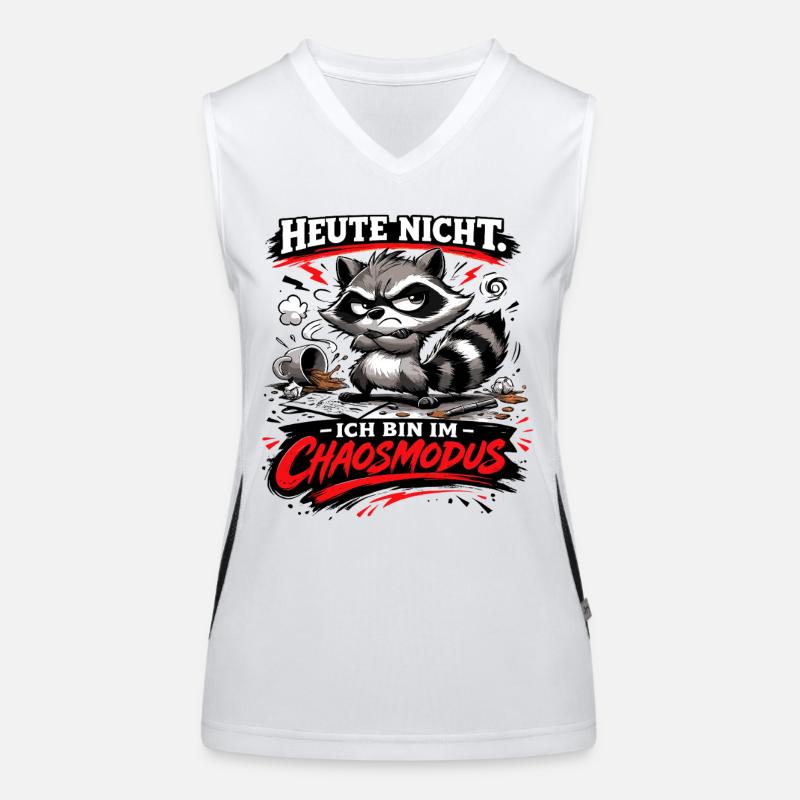 Heute nicht ich bin im Chaosmodus Waschbär Funktionelles Kontrast-Tank Top für Frauen