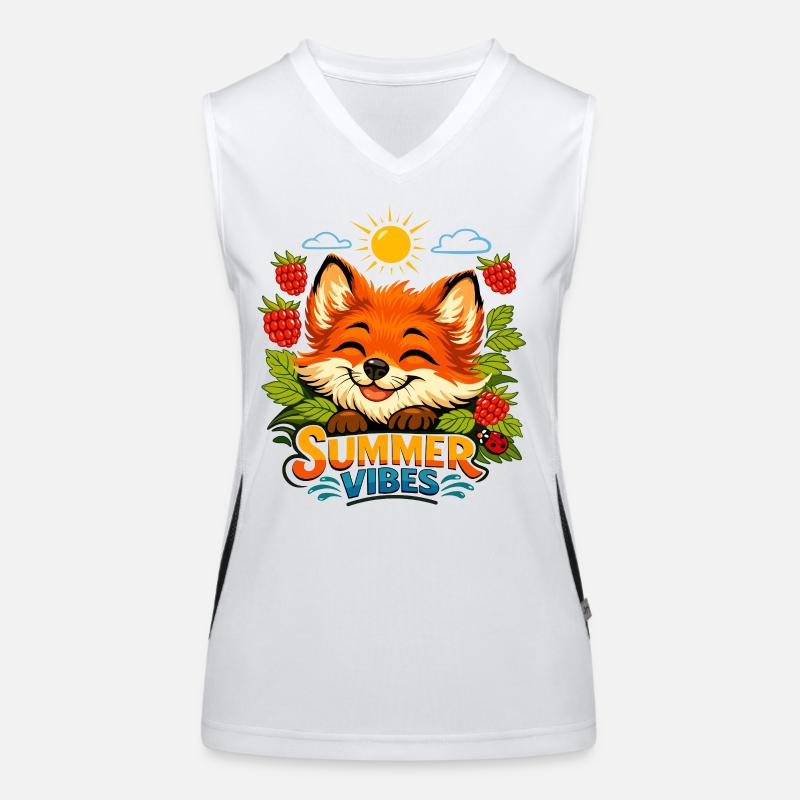 Summer print with a fox Women's Functional Contrast Tank Top