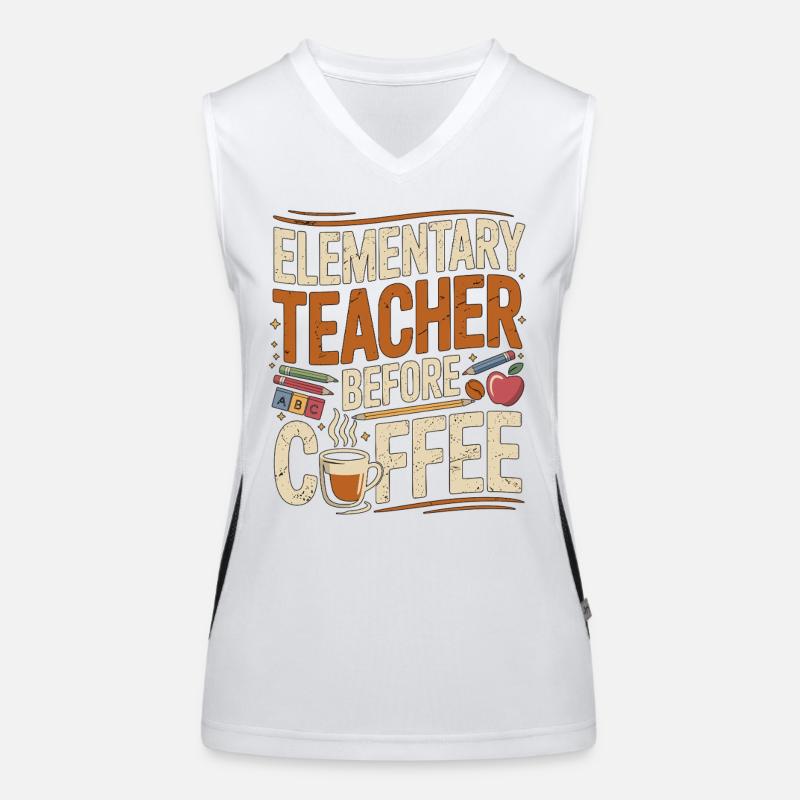 Elementary Teacher Before Educator Coffee Lover Women's Functional Contrast Tank Top