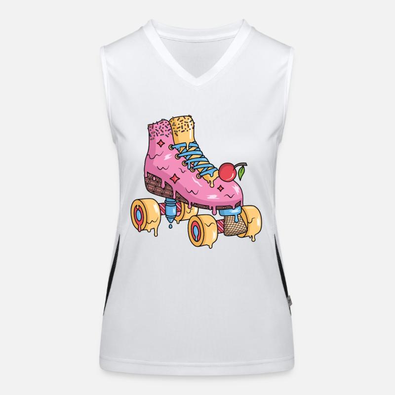 Rollschuhe Eiscreme Roller Skates Rollschuh Funktionelles Kontrast-Tank Top für Frauen