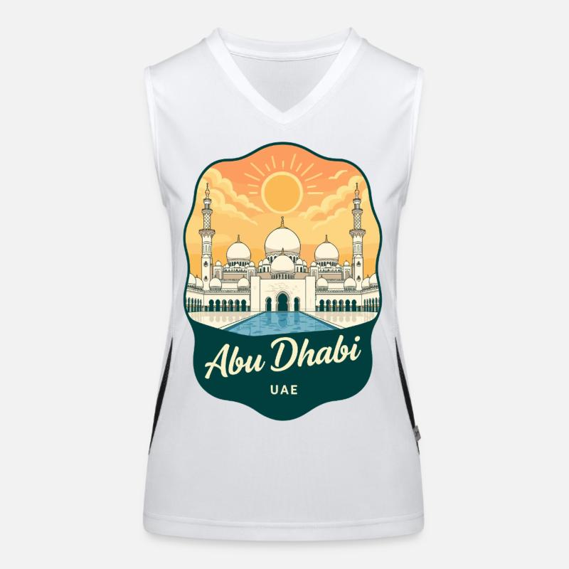 Insigne rétro du coucher de soleil de la Grande Mosquée d’Abu Dhabi Débardeur respirant contrasté Femme